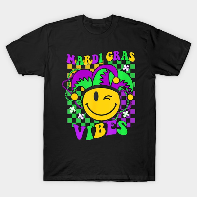 Retro Mardi Gras  New Orleans Men Women Kids T-Shirt by angelawood